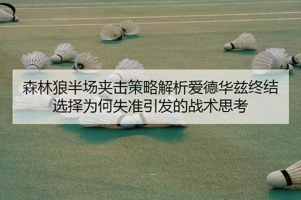 森林狼半场夹击策略解析爱德华兹终结选择为何失准引发的战术思考